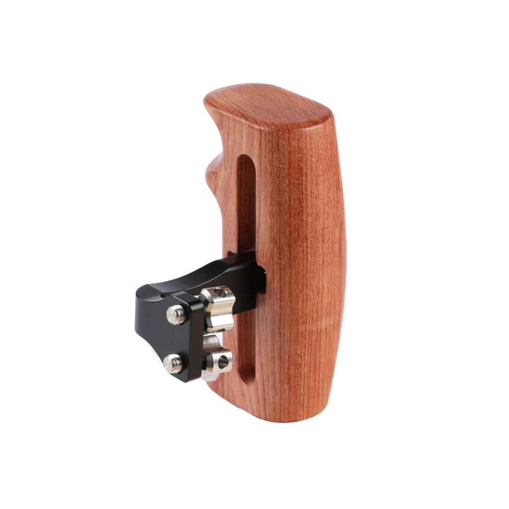 CAMVATE Versatile Wooden Handgrip With Invertible & Adjustable 1/4" Thumbscrew Connection (Either Side)