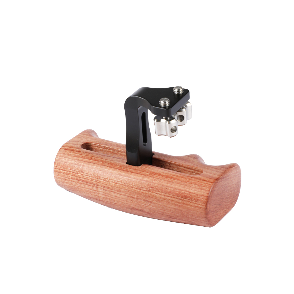 CAMVATE Versatile Wooden Handgrip With Invertible & Adjustable 1/4" Thumbscrew Connection (Either Side)