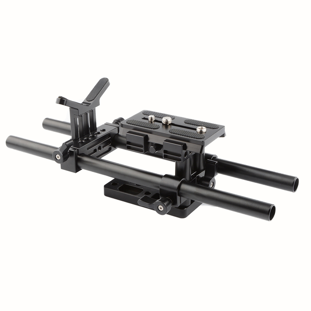 CAMVATE Pro DSLR Shoulder Mount Support Rig With Manfrotto Quick Release Plate & Lens Support (Universal)