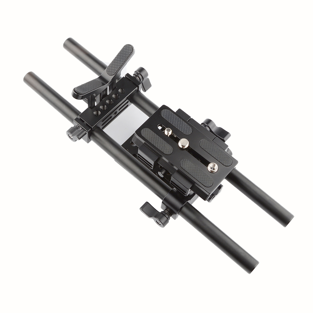 CAMVATE Pro DSLR Shoulder Mount Support Rig With Manfrotto Quick Release Plate & Lens Support (Universal)