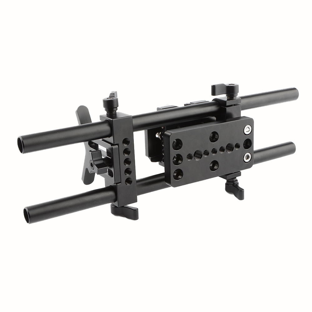 CAMVATE Pro DSLR Shoulder Mount Support Rig With Manfrotto Quick Release Plate & Lens Support (Universal)