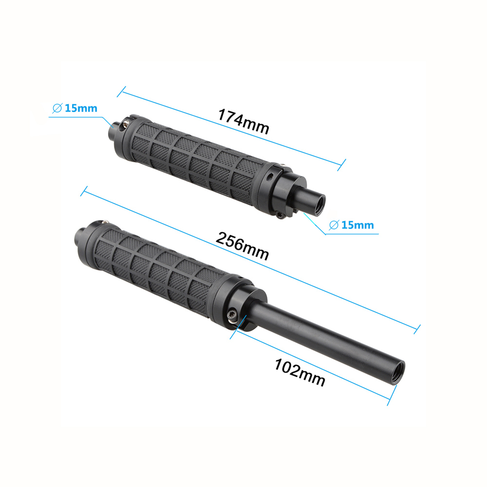CAMVATE Rubber-covered Handle Grip (A Pair) With Either End 15mm Rod Connection For DSLR Camera DIY Cage Kit