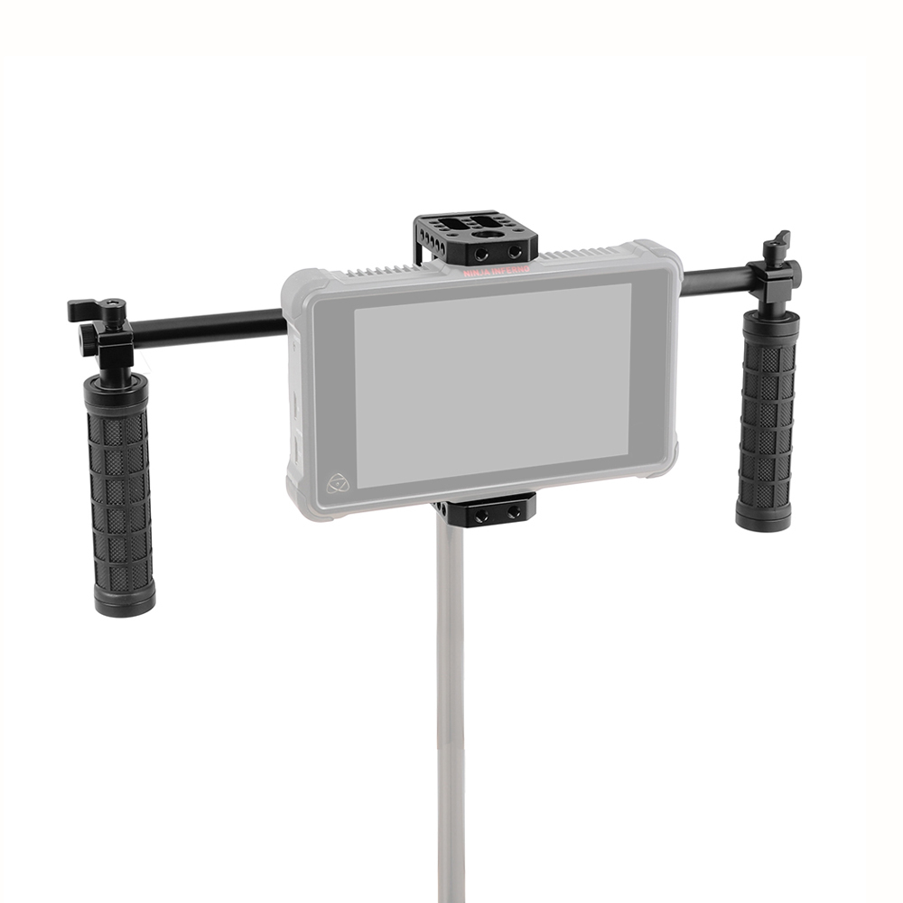 CAMVATE DIY Monitor Cage Kit With Dual Rubber-covered Handgrip & Light Stand Head
