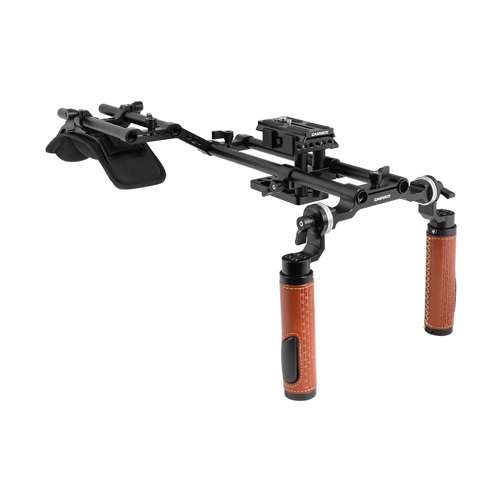 CAMVATE DSLR Shoulder Mount Rig Dual Handgrip Support Kit