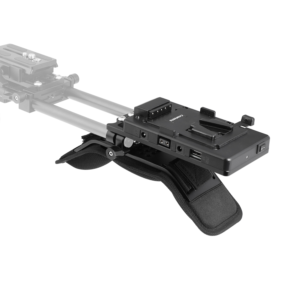 CAMVATE Padded Shoulder Mount With V Lock Mount Power Splitter & 15mm Railblock