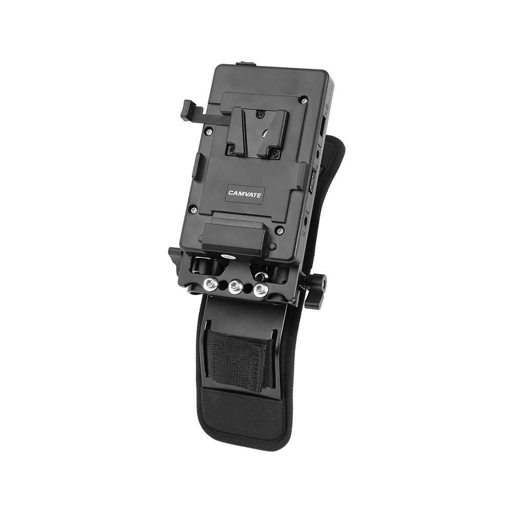 CAMVATE Padded Shoulder Mount With V Lock Mount Power Splitter & 15mm Railblock
