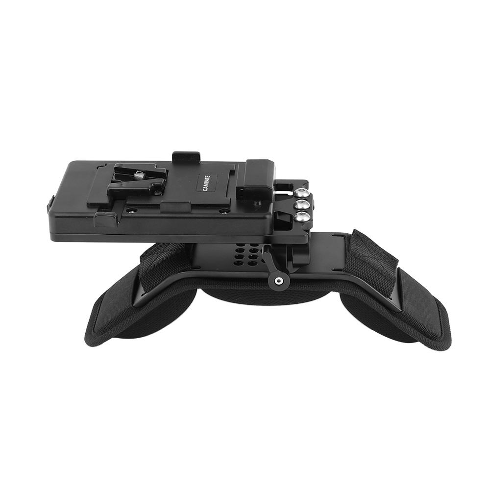 CAMVATE Padded Shoulder Mount With V Lock Mount Power Splitter & 15mm Railblock