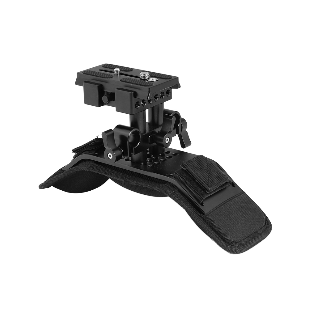 CAMVATE Pro Shoulder Mount With Manfrotto Quick Release Plate Assembly & Adjustable 15mm Railblock