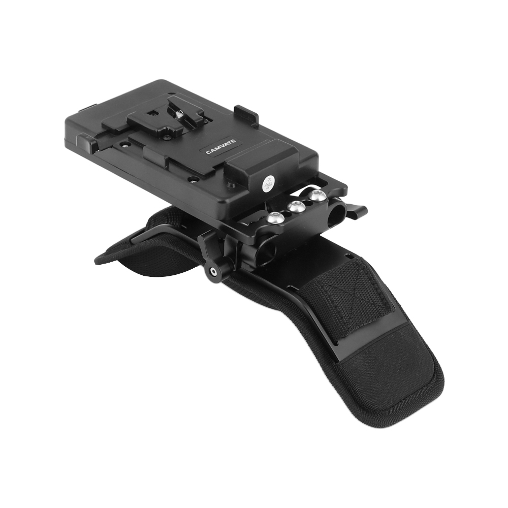 CAMVATE Padded Shoulder Mount With V Lock Mount Power Splitter & 15mm Railblock
