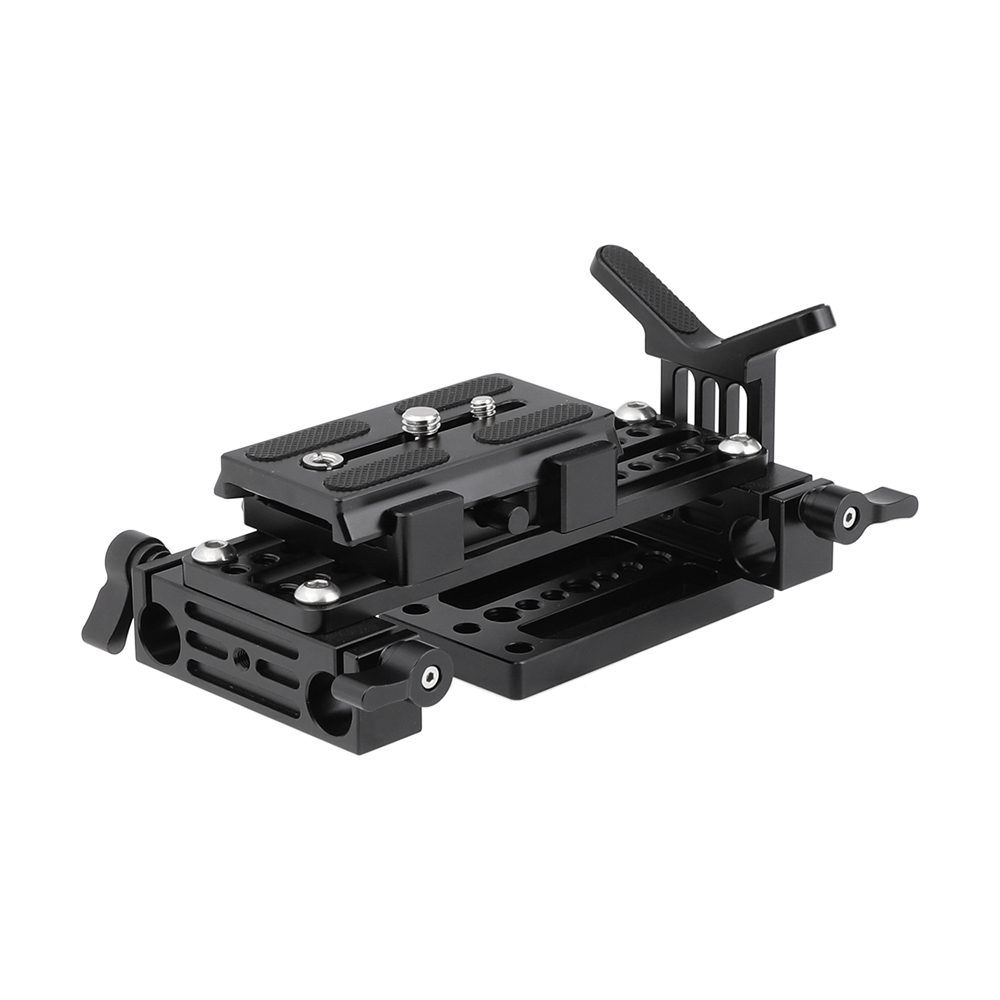 CAMVATE Manfrotto Quick Release Plate Assembly With Double 15mm Rod Clamps & Y Shape Lens Support For DSLR Camera Shoulder Rig