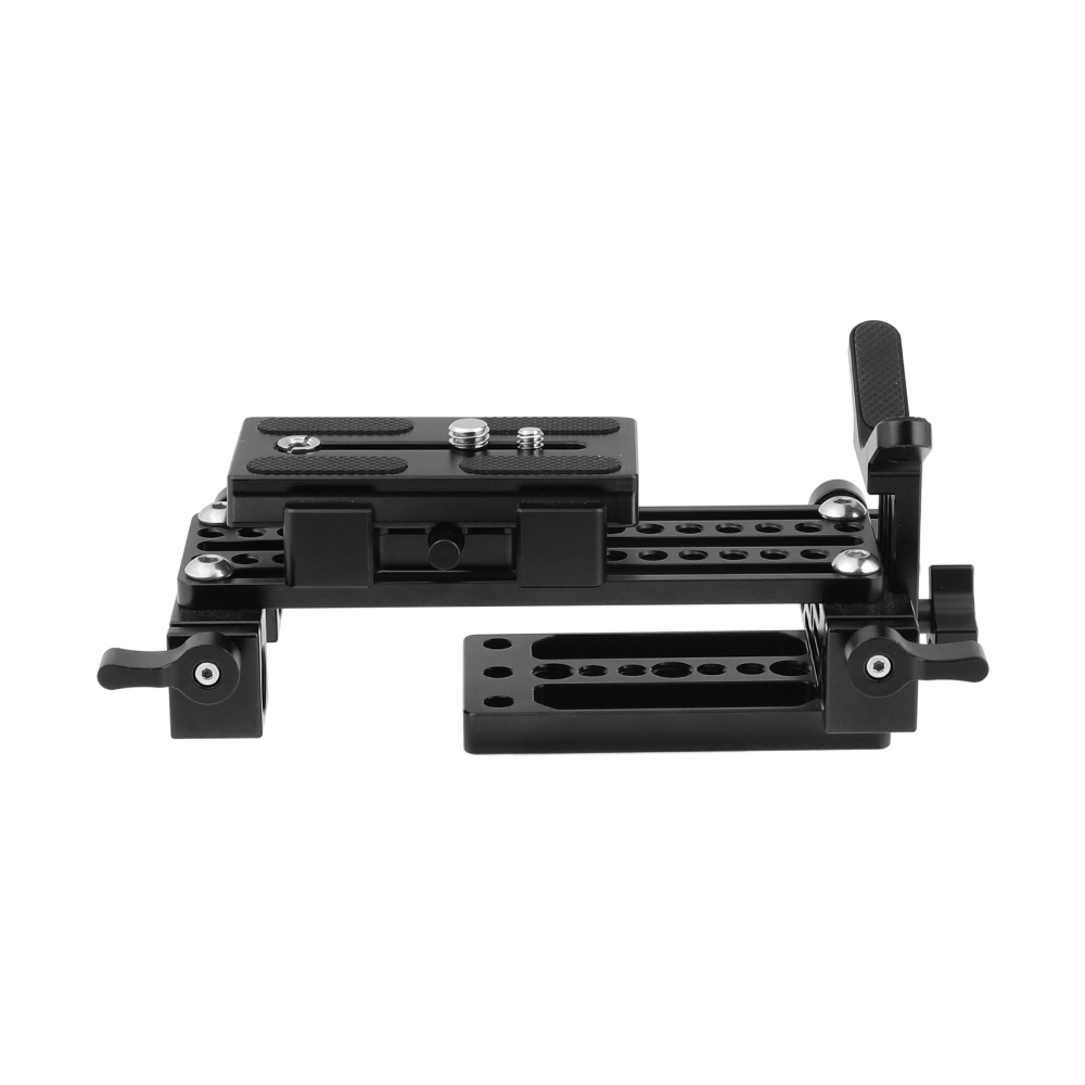 CAMVATE Manfrotto Quick Release Plate Assembly With Double 15mm Rod Clamps & Y Shape Lens Support For DSLR Camera Shoulder Rig