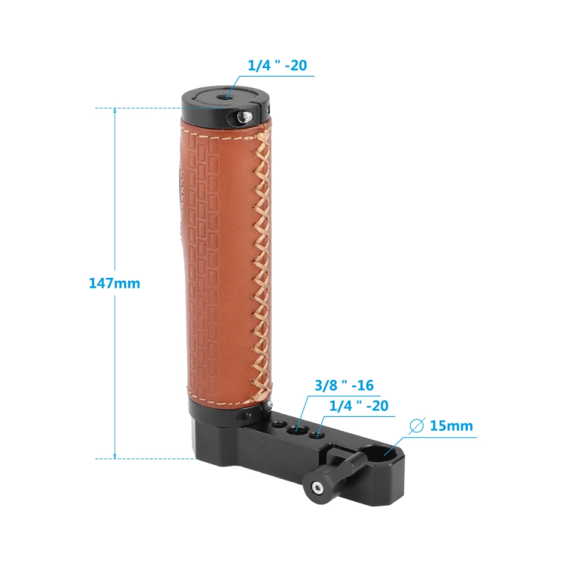 CAMVATE 15mm Rod Handgrip Leather-covered L Type For Monitor Cage Rig (A Pair)