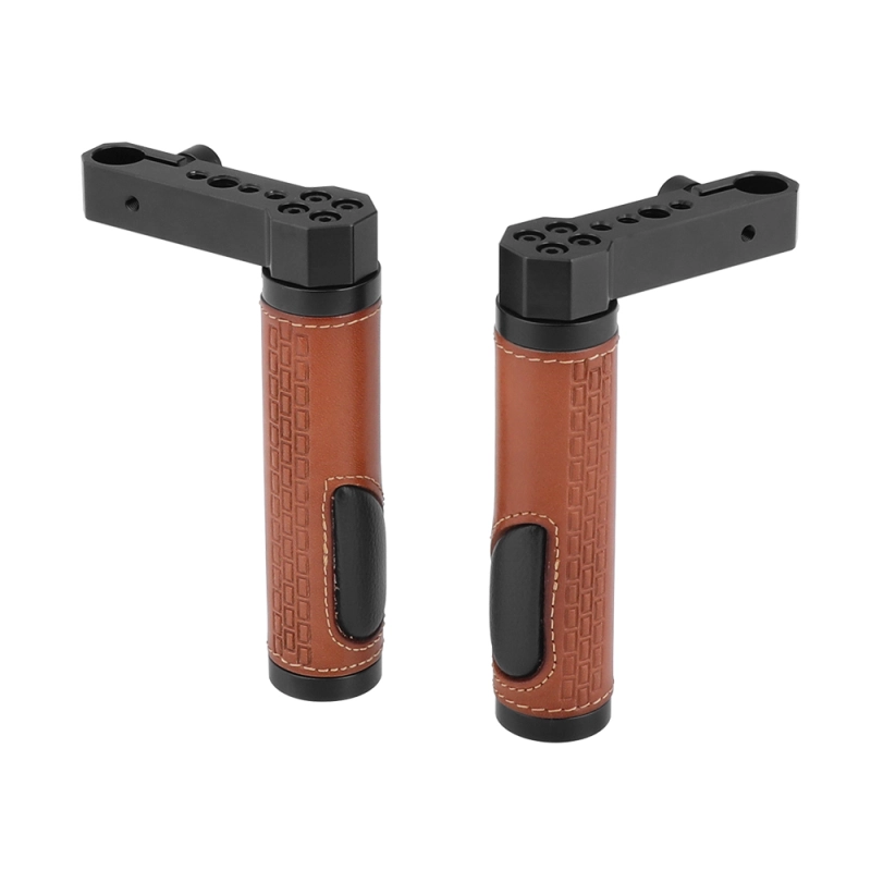 CAMVATE 15mm Rod Handgrip Leather-covered L Type For Monitor Cage Rig (A Pair)