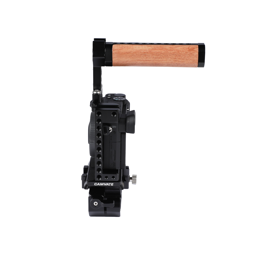 CAMVATE Camera Full Cage With Manfrotto QR Plate & 15mm Railblock & Top Handle For Sony A6000 A6300 A6400 A6500 A6600 4K