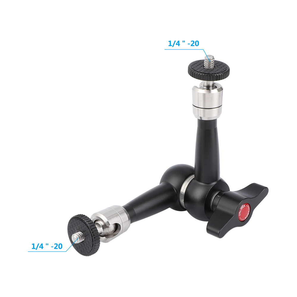 CAMVATE Articulated Magic Arm With Double 1/4" Thread Screw Mounts For Extending DSLR Camera Accessories