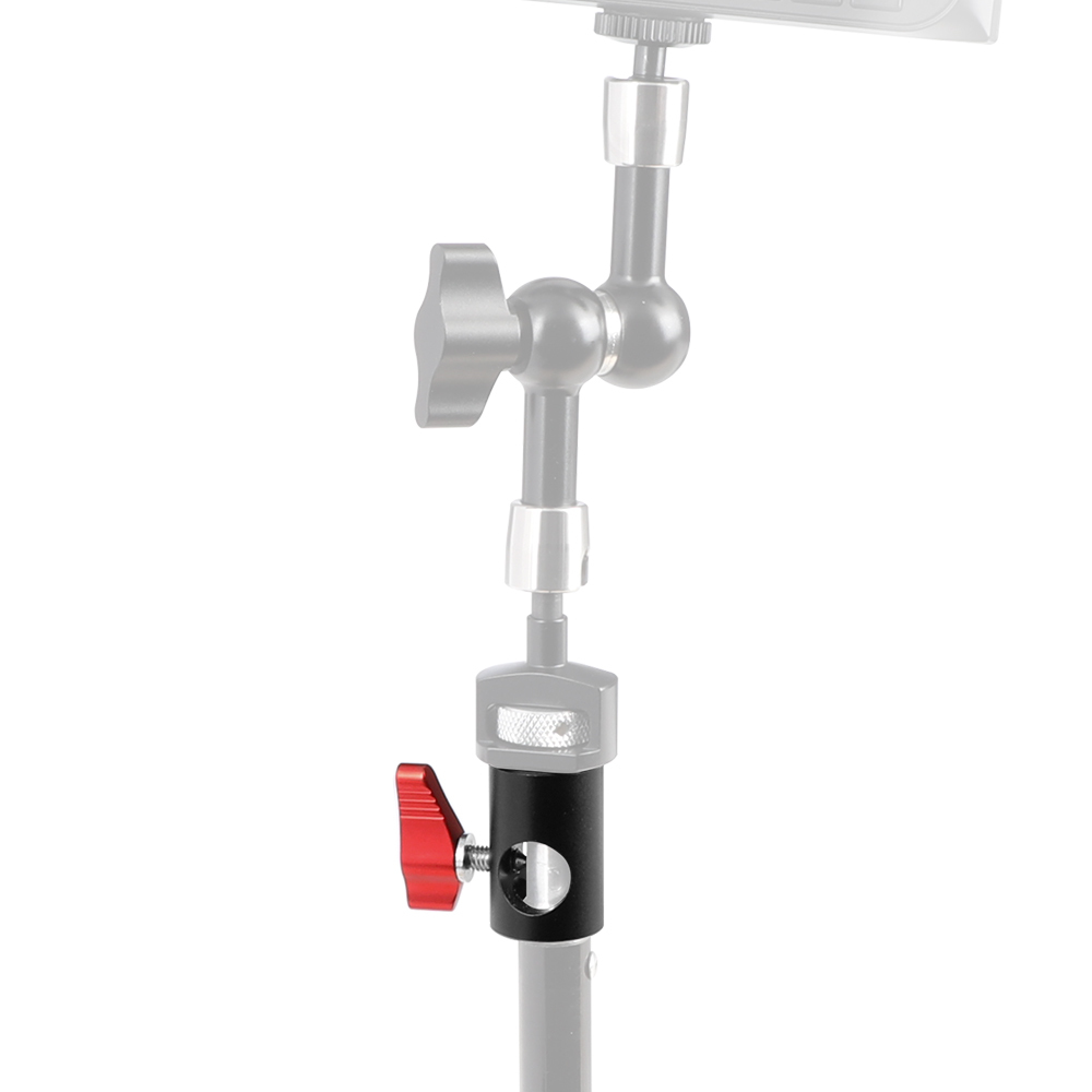 CAMVATE (Upgraded) Light Stand Head Adapter With 1/4" Female Thread & Locating Pins (Red Ratchet Knob)