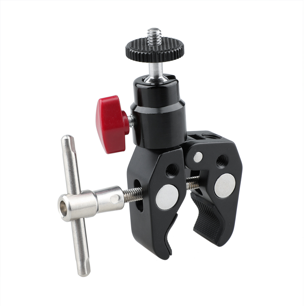 CAMVATE Super Crab Clamp With 1/4" & 3/8" Female Male Thread + Magic Articulated Arm + Ball Head With 1/4" Thread Screw Mount