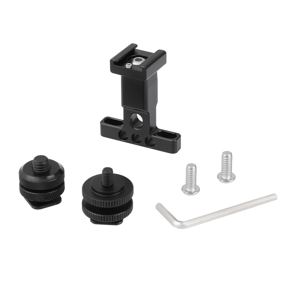 CAMVATE Support Holder With Detachable Shoe Mount + 1/4" & 3/8" Male Thread Mounting Points & Lock Nuts