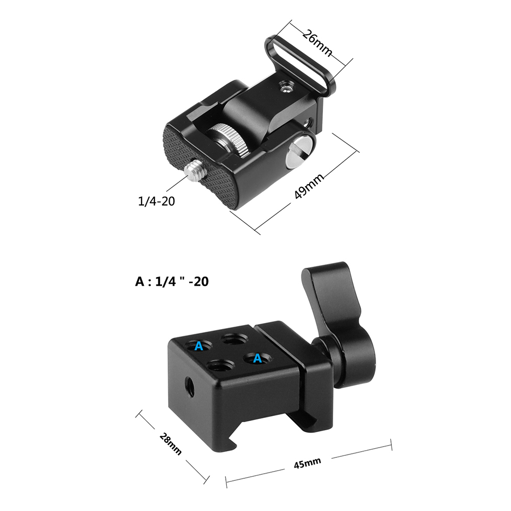 CAMVATE Quick Release NATO Support Bracket With 1/4"-20 Thread Screw Mount For DSLR Camera Monitor