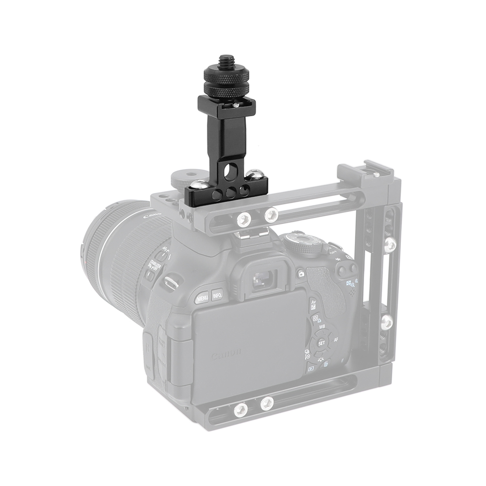 CAMVATE Support Holder With Detachable Shoe Mount + 1/4" & 3/8" Male Thread Mounting Points & Lock Nuts