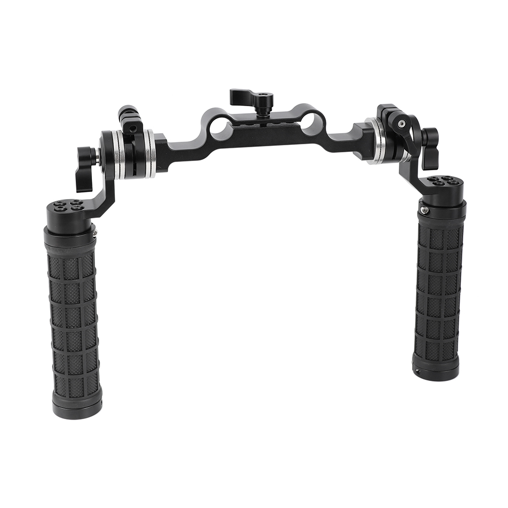CAMVATE Rubber Handgrip With M6 ARRI Rosette Mount Connection & 15mm Railblock For Shoulder Rig (A Pair)