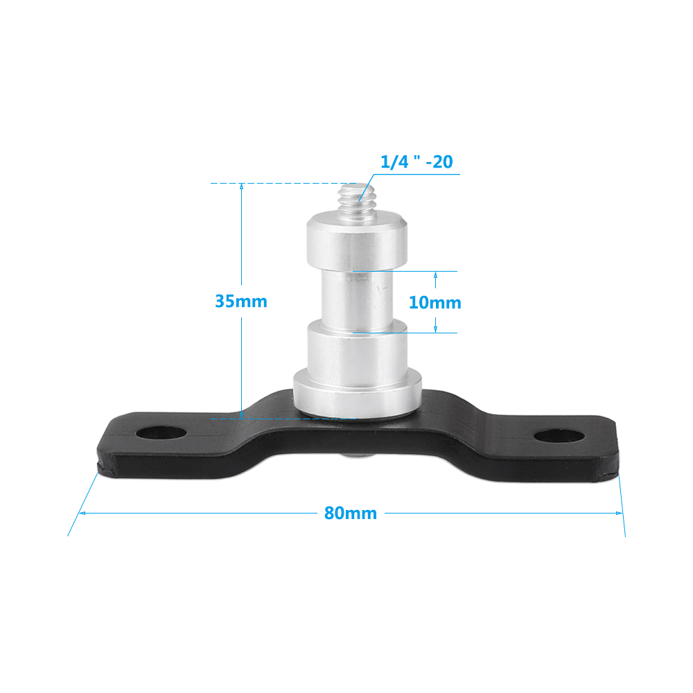 CAMVATE Light Stand Head Adapter + 1/4''-20 Male Screw Connector With Bottom Pedestal Wall / Table / Ceiling Mount