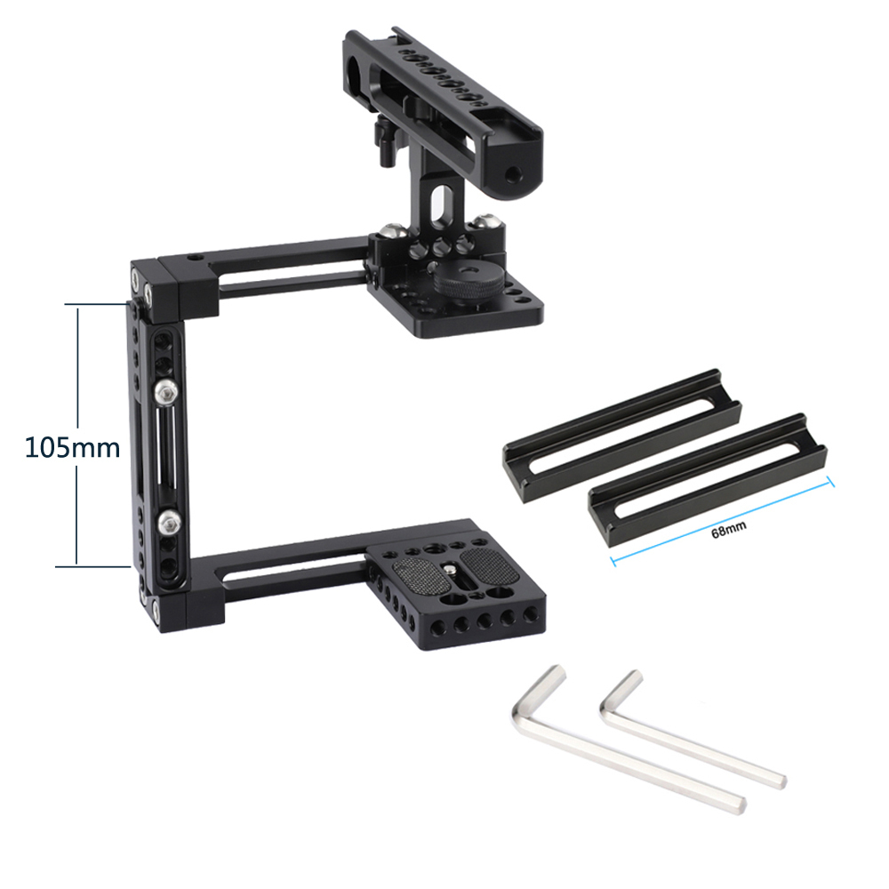 CAMVATE Extension-type Half Cage Kit With Adjustable Top Cheese Handle Grip For DSLR Camera (For Either Side Configuration)