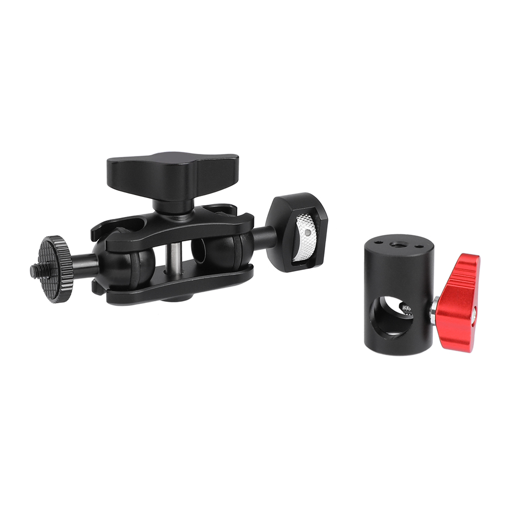 CAMVATE Versatile Magic Arm Double Ball Head 1/4"-20 Thread Screw Mount + Light Stand Head Adapter For On-camera Monitor