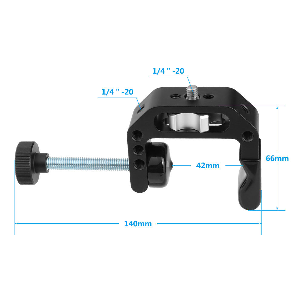 CAMVATE Universal C Clamp With 1/4" Female Threads + 1/4"-20 Thumbscrew Knob For Accessory