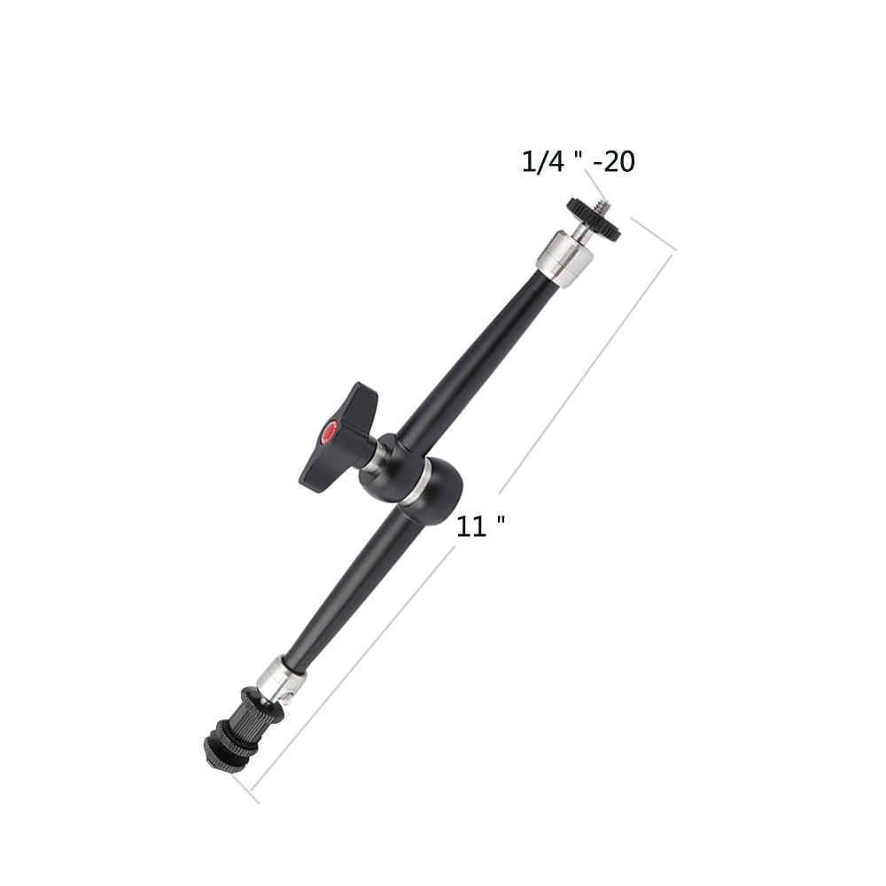 CAMVATE Upgraded Heavy-duty 11" Articulating Magic Arm With 1/4'' Male Threads & Shoe Mount