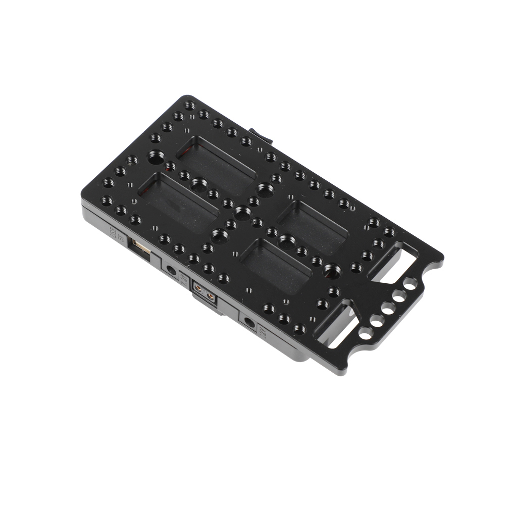 CAMVATE Quick Release V Lock Power Supply Splitter With Battery Plate