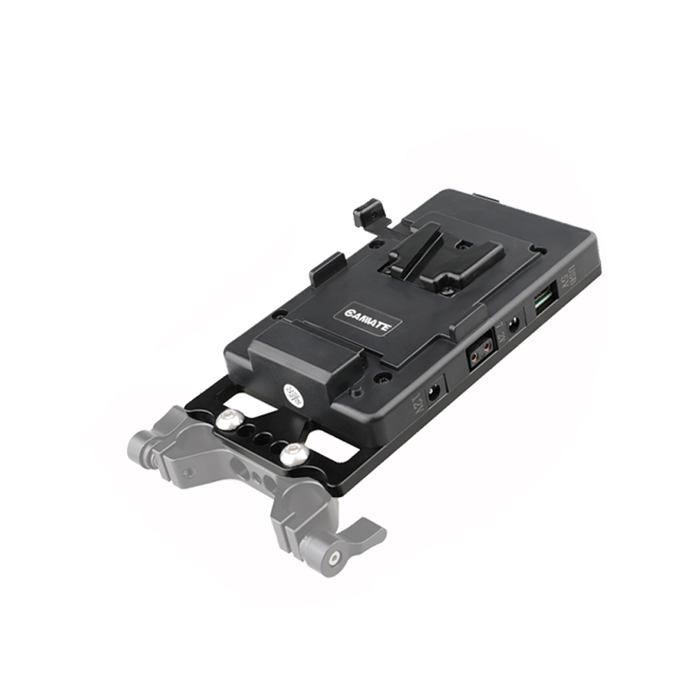 CAMVATE Quick Release V Lock Power Supply Splitter With Battery Plate