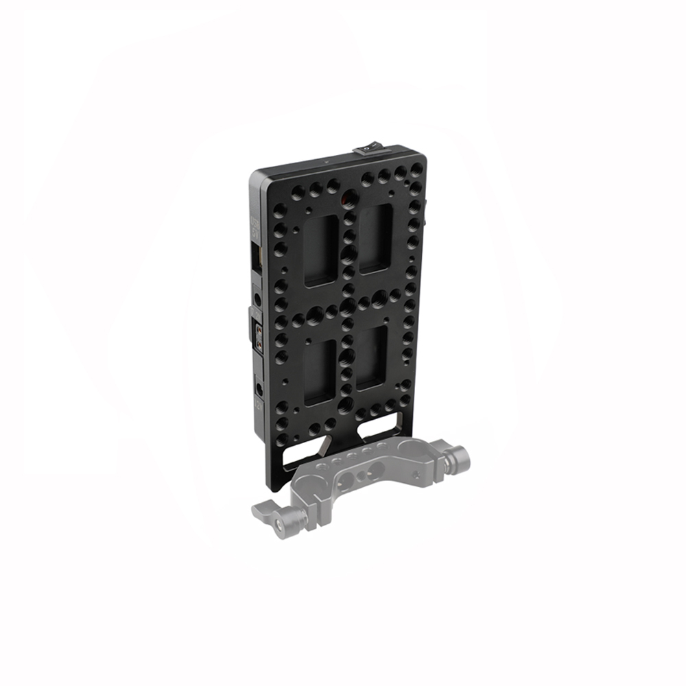 CAMVATE Quick Release V Lock Power Supply Splitter With Battery Plate