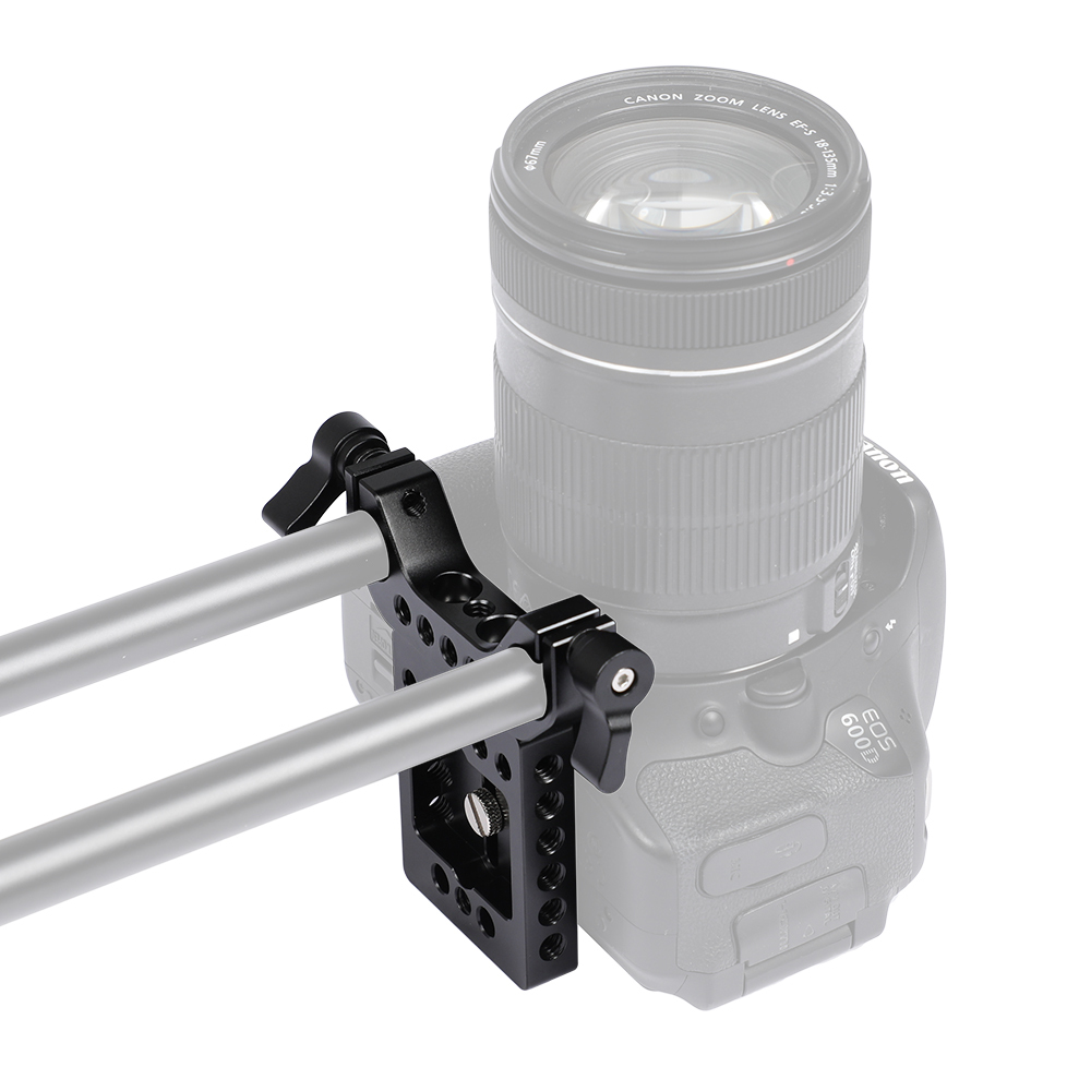 CAMVATE General-use Camera Baseplate With 1/4"-20 Mounting Thread & 15mm Railblock For DSLR Rig