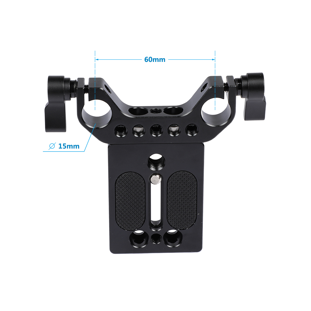 CAMVATE General-use Camera Baseplate With 1/4"-20 Mounting Thread & 15mm Railblock For DSLR Rig