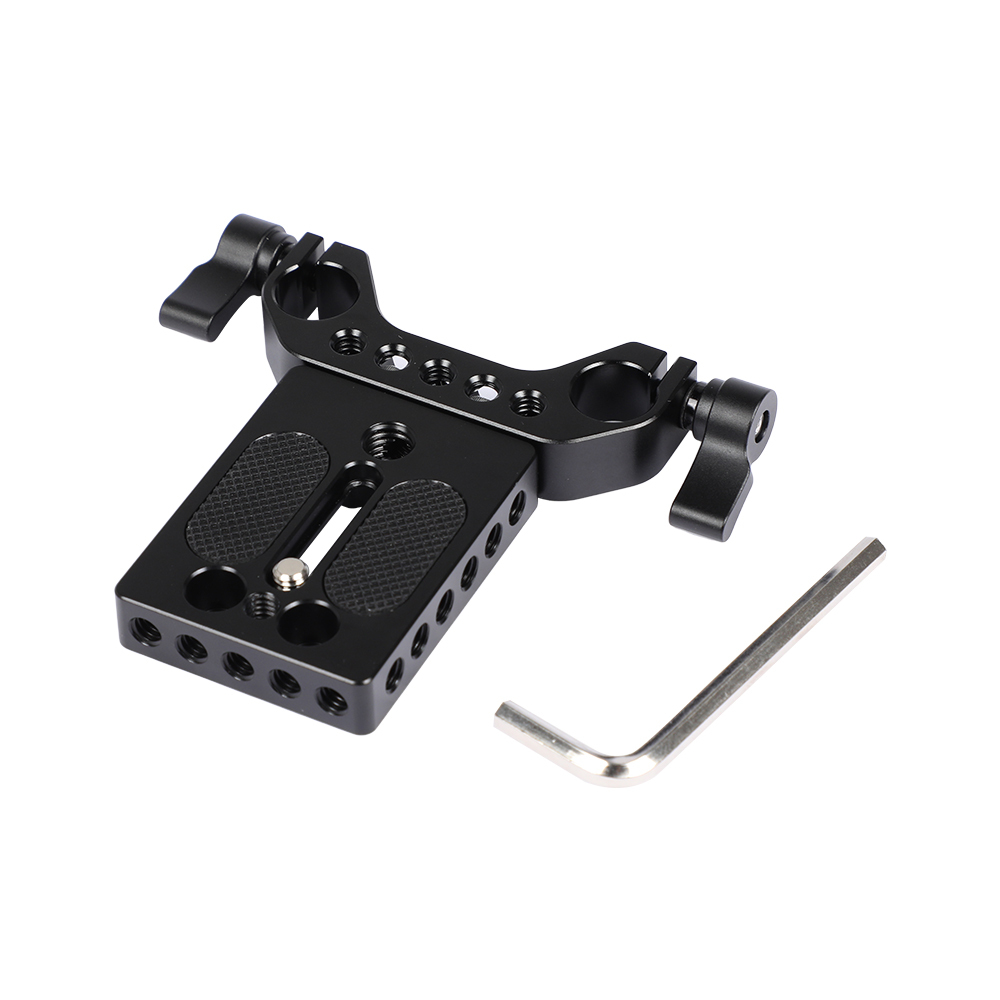 CAMVATE General-use Camera Baseplate With 1/4"-20 Mounting Thread & 15mm Railblock For DSLR Rig