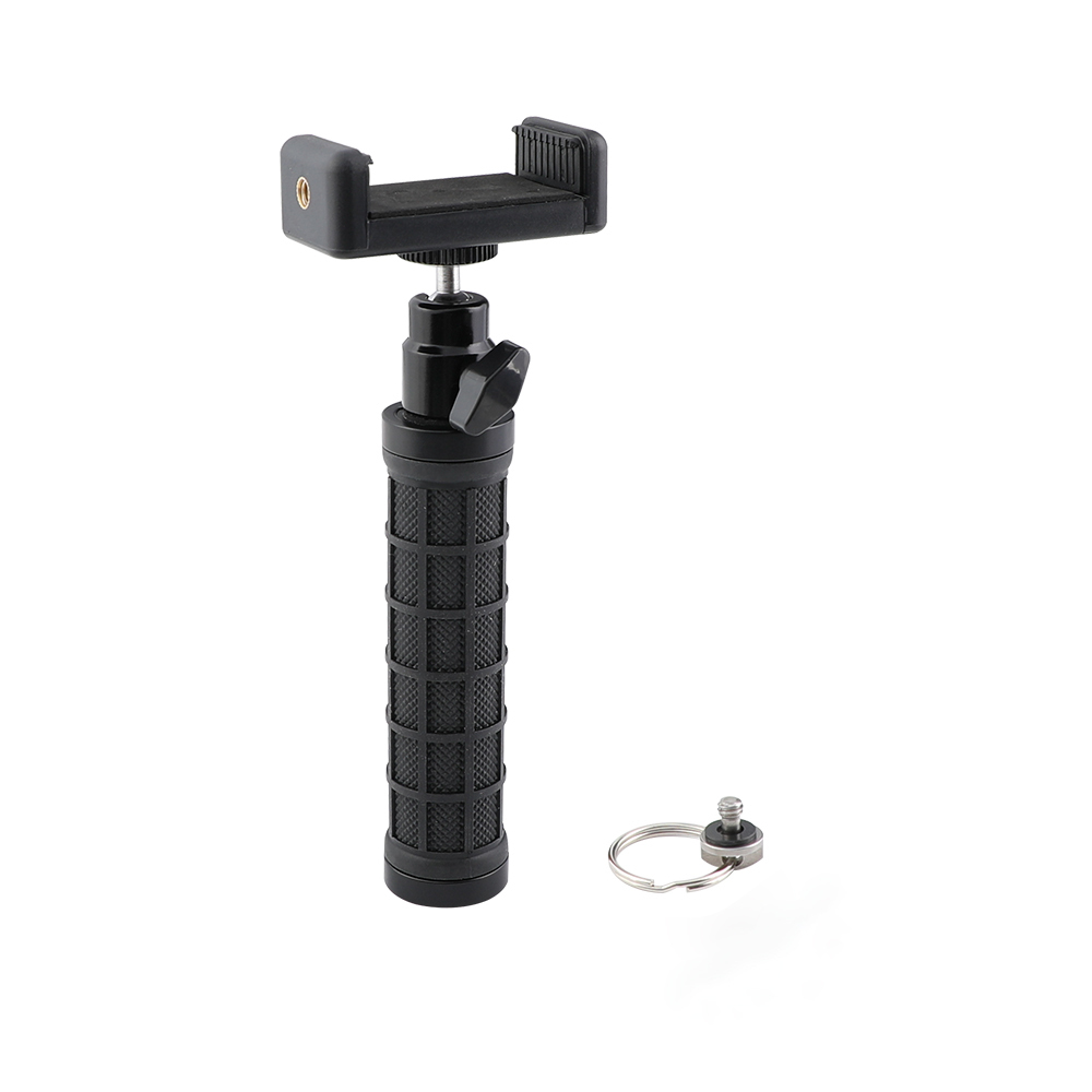 CAMVATE Handle Grip (Rubber-covered) With Adjustable Smartphone Clip & Ball Head Holder 1/4"-20 Mount