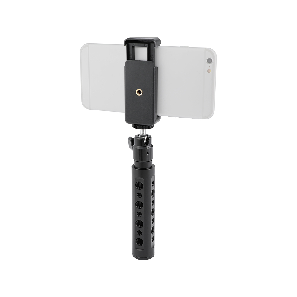 CAMVATE Aluminum Cheese Handle With Adjustable Smartphone Clip & Ball Head Holder 1/4"-20 Mount