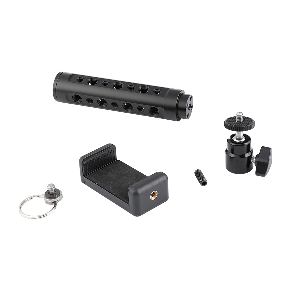 CAMVATE Aluminum Cheese Handle With Adjustable Smartphone Clip & Ball Head Holder 1/4"-20 Mount