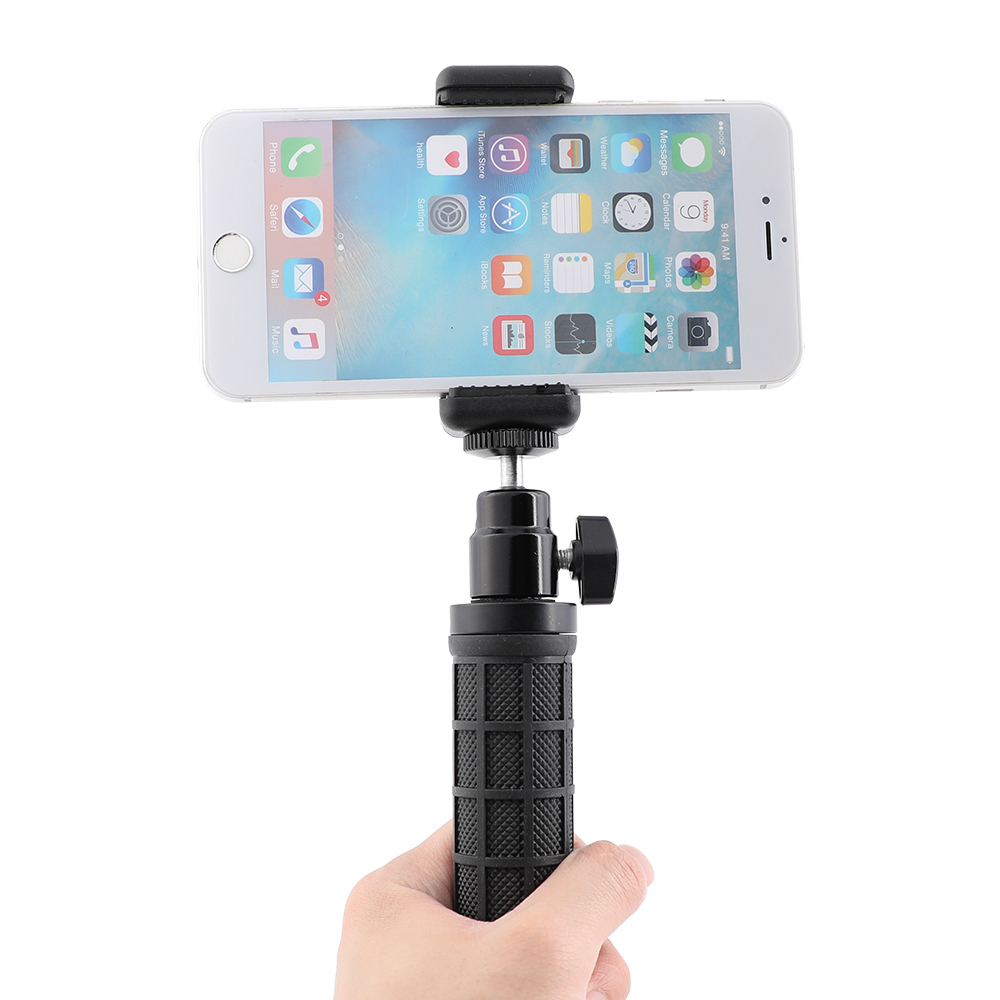 CAMVATE Handle Grip (Rubber-covered) With Adjustable Smartphone Clip & Ball Head Holder 1/4"-20 Mount