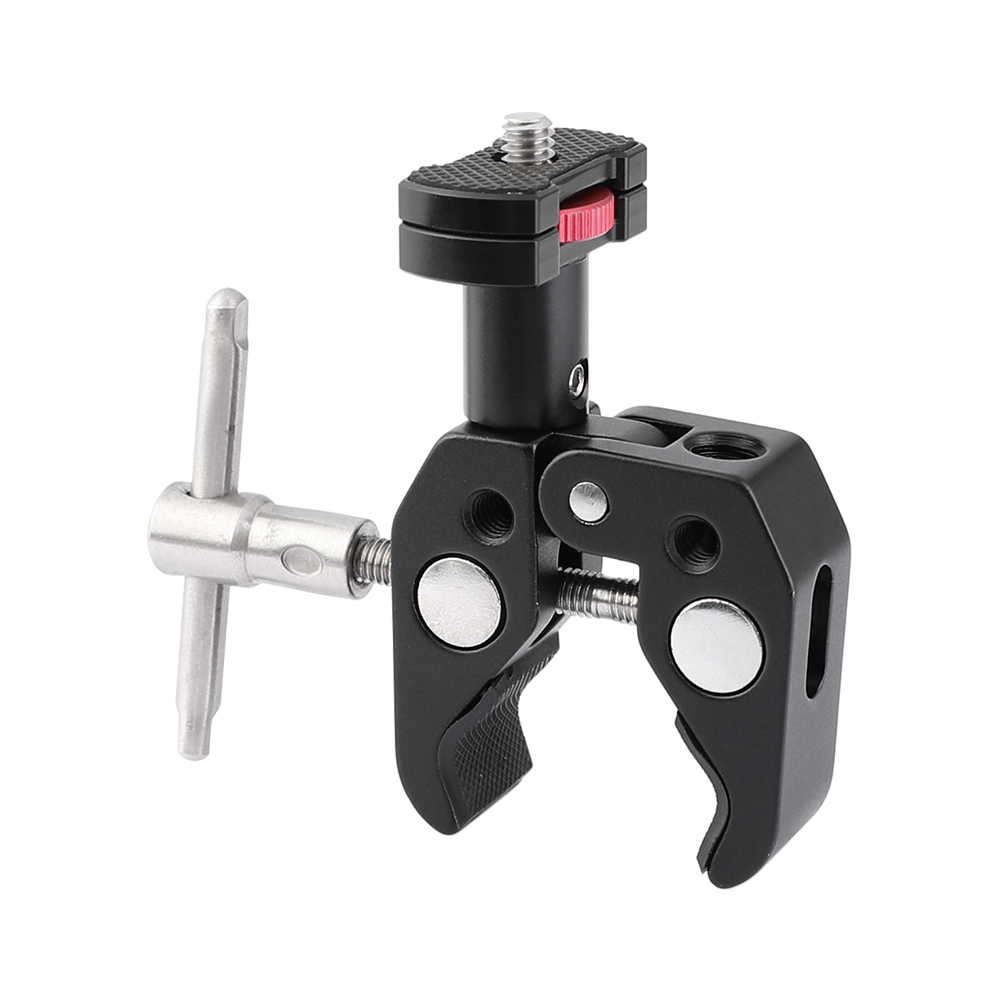 CAMVATE Multiple-function Super Crab Clamp With 1/4" & 3/8" Threads + Mini Support Holder With 1/4" Thumbscrew