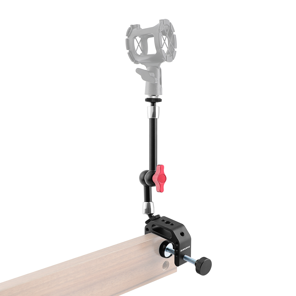 CAMVATE Multipurpose C Clamp + Articulating Magic Arm (203mm long) With 5/8"-27 Microphone Screw Adapter