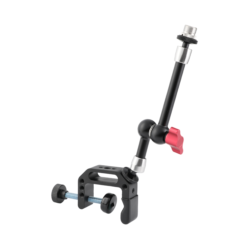 CAMVATE Multipurpose C Clamp + Articulating Magic Arm (203mm long) With 5/8"-27 Microphone Screw Adapter