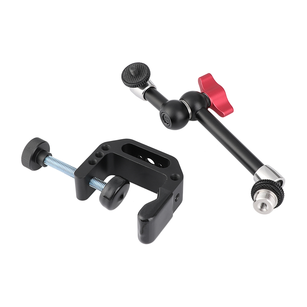 CAMVATE Multipurpose C Clamp + Articulating Magic Arm (203mm long) With 5/8"-27 Microphone Screw Adapter