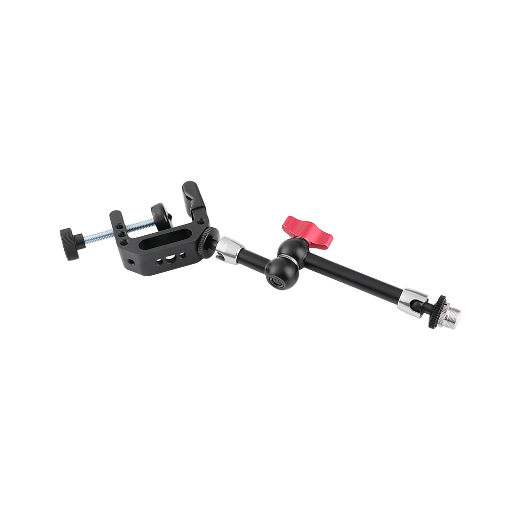 CAMVATE Multipurpose C Clamp + Articulating Magic Arm (203mm long) With 5/8"-27 Microphone Screw Adapter