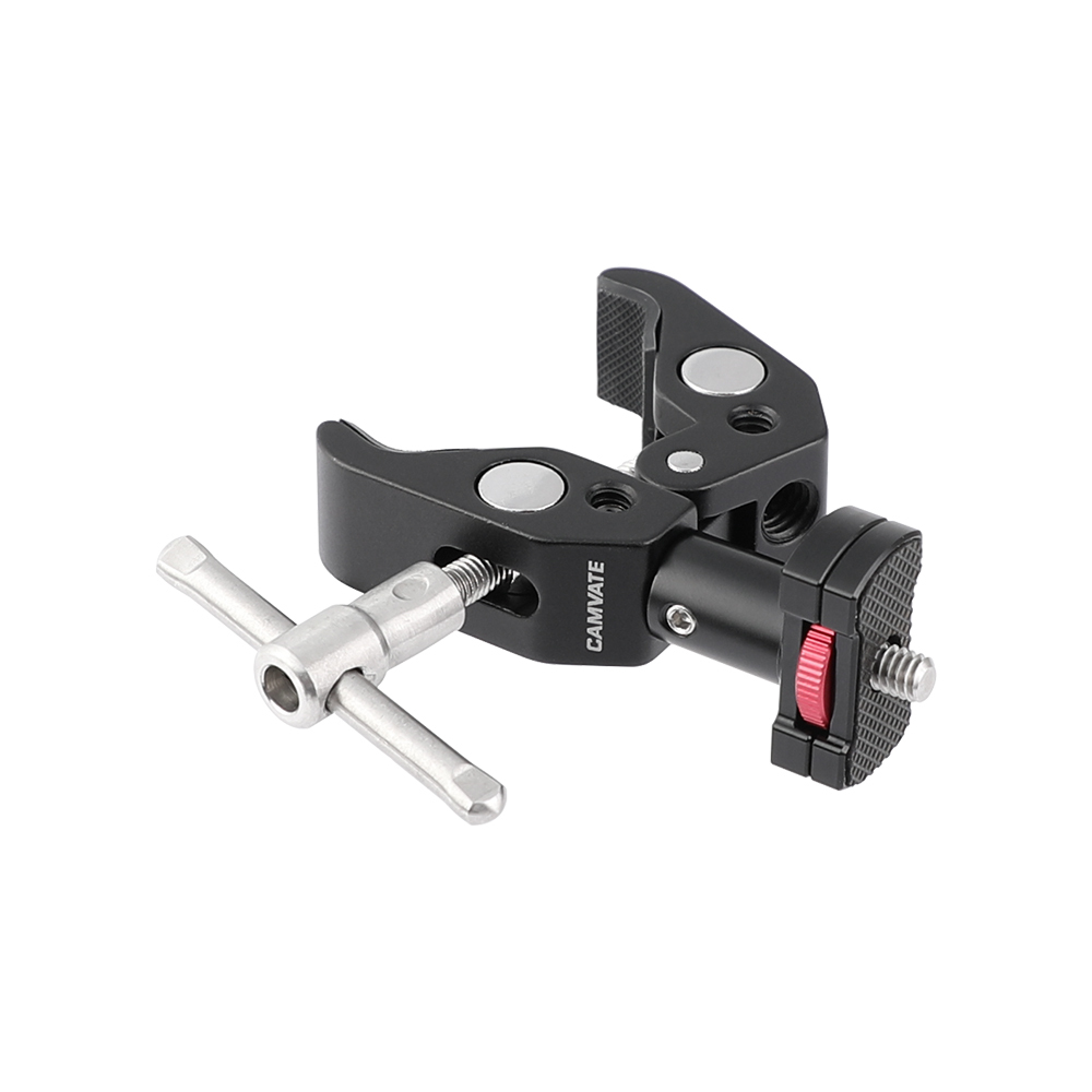 CAMVATE Multiple-function Super Crab Clamp With 1/4" & 3/8" Threads + Mini Support Holder With 1/4" Thumbscrew