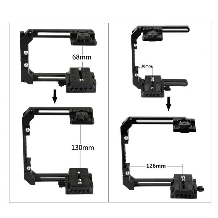 CAMVATE Adjustable Camera Half Cage Rig With Manfrotto Quick Release Baseplate