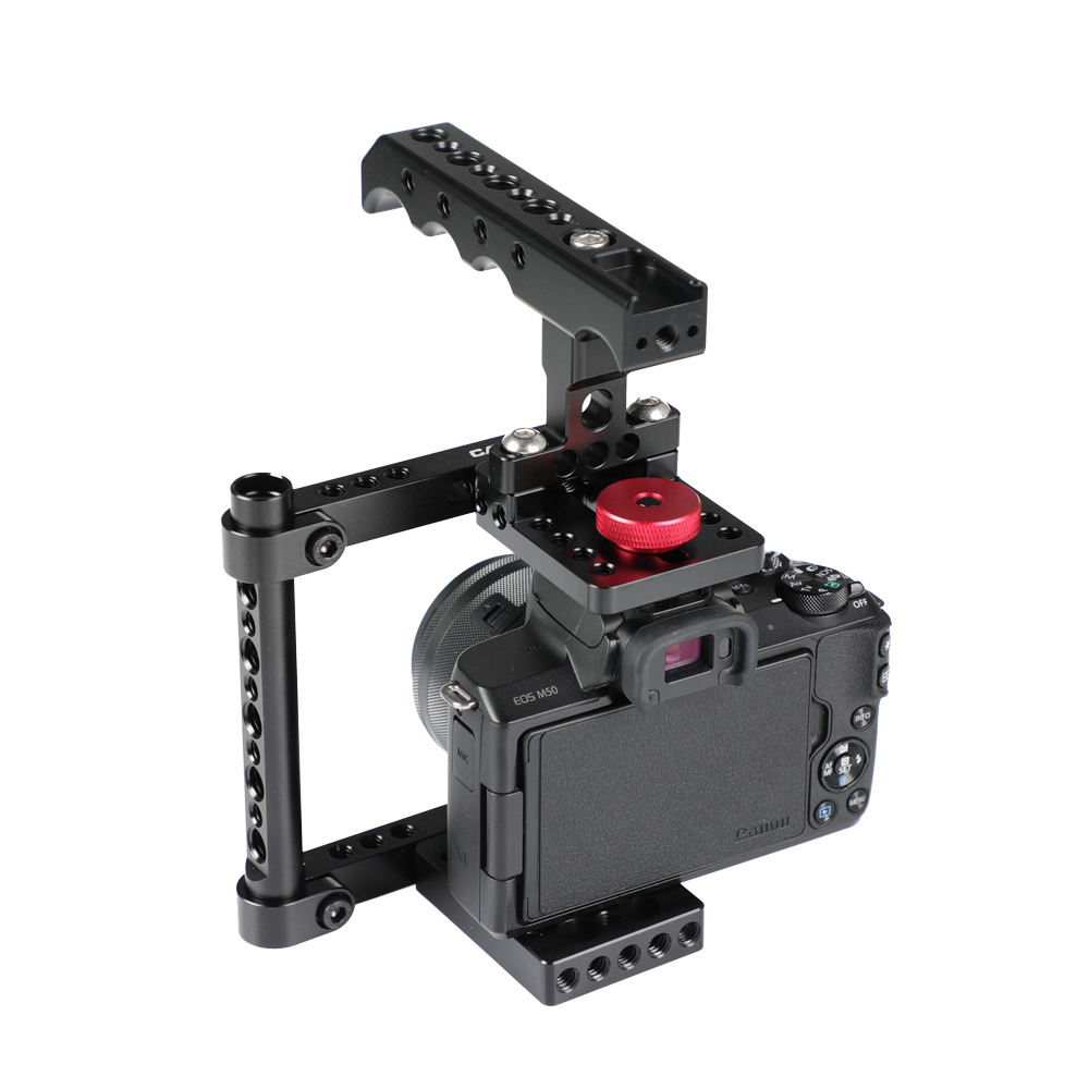 CAMVATE Simple Camera Cage Rig With Top Cheese Handle Grip For Canon M50