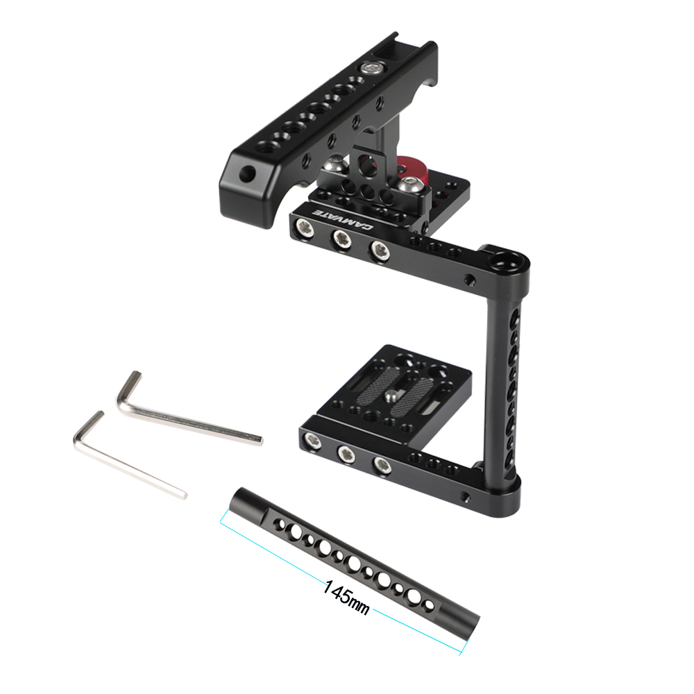 CAMVATE Simple Camera Cage Rig With Top Cheese Handle Grip For Canon M50