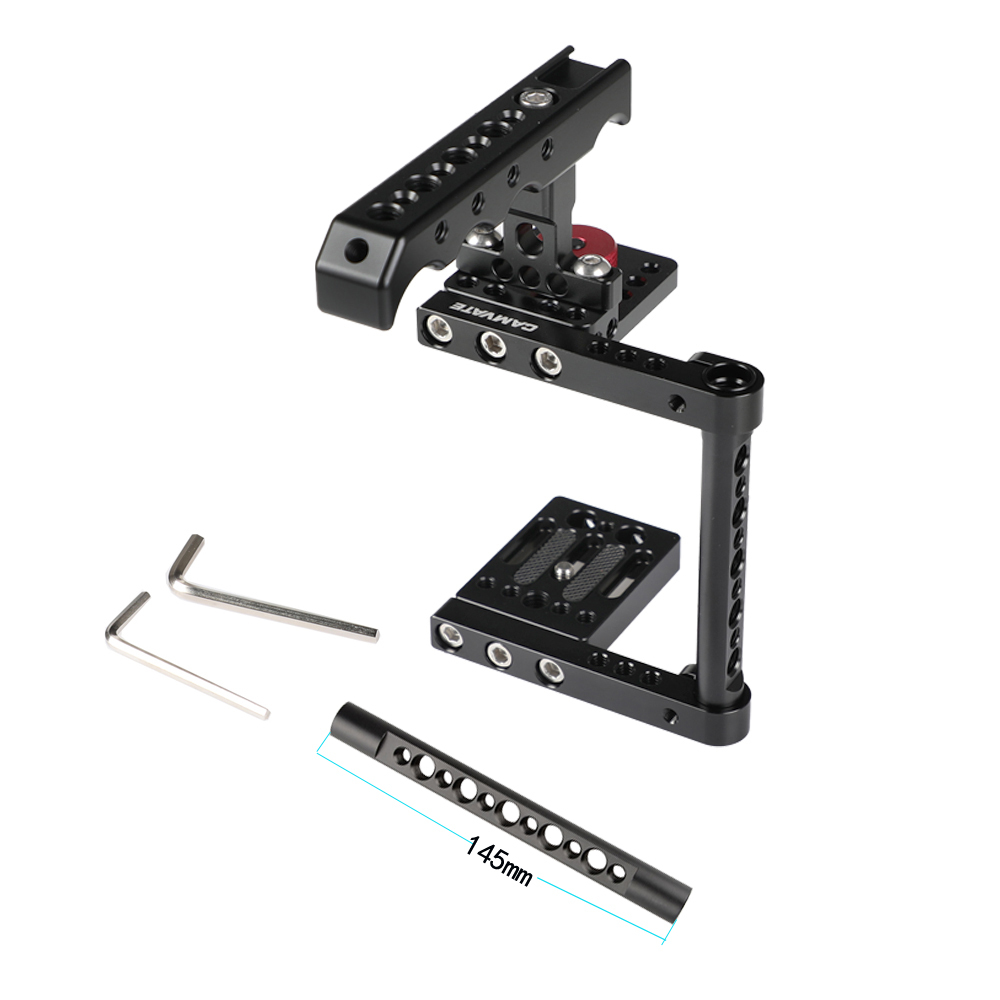 CAMVATE Simple Camera Cage Rig With Top Cheese Handle Grip For Canon M50